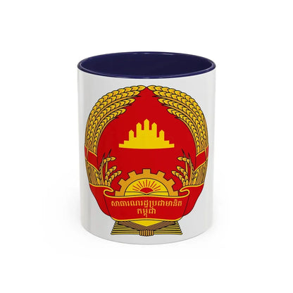 Emblem of the People's Republic of Kampuchea (1981-1989) - Accent Coffee Mug 11oz Navy - Go Mug Yourself