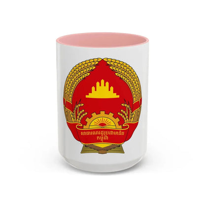 Emblem of the People's Republic of Kampuchea (1981-1989) - Accent Coffee Mug 15oz Pink - Go Mug Yourself