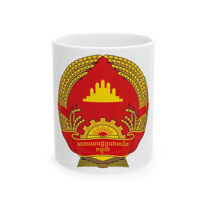 Emblem of the People's Republic of Kampuchea (1981-1989) - White Coffee Mug 11oz - Go Mug Yourself