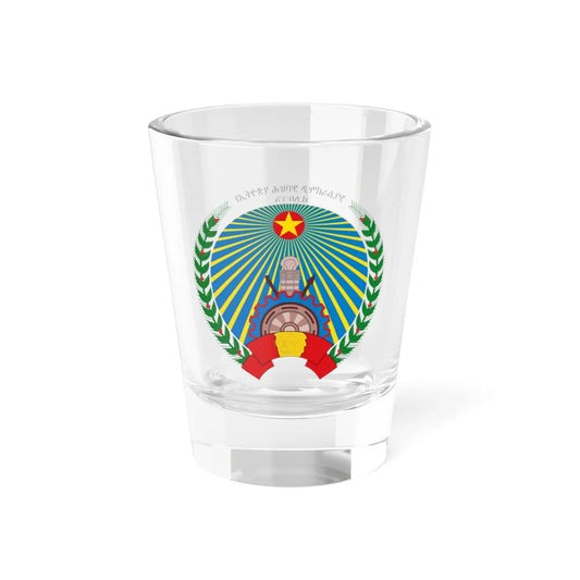 Emblem of the Peoples Democratic Republic of Ethiopia (Ethiopia) (Coat of Arms) Shot Glass 1.5oz 1.5oz - Go Mug Yourself