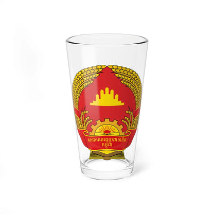 Emblem of the Peoples Republic of Kampuchea 1981-1989 (Cambodia) (Coat of Arms) Pint Glass 16oz 16oz - Go Mug Yourself