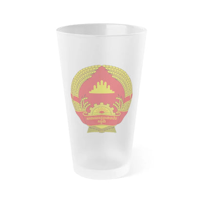 Emblem of the People's Republic of Kampuchea (1981-1989) - Frosted Pint Glass 16oz-16oz-Frosted-Go Mug Yourself