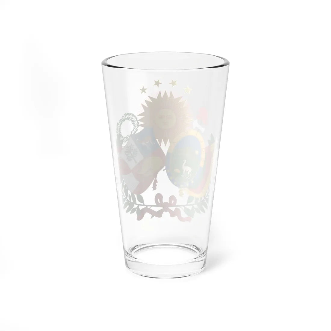 Emblem of the Peru-Bolivian Confederation (Peru) (Coat of Arms) Pint Glass 16oz - Go Mug Yourself