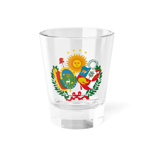 Emblem of the Peru-Bolivian Confederation (Peru) (Coat of Arms) Shot Glass 1.5oz 1.5oz - Go Mug Yourself