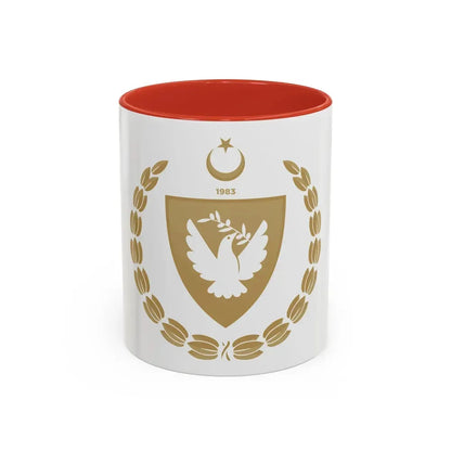 Emblem of the Presidency of the Turkish Republic of Northern Cyprus - Accent Coffee Mug 11oz Red - Go Mug Yourself