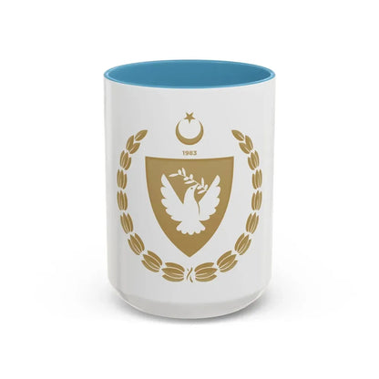 Emblem of the Presidency of the Turkish Republic of Northern Cyprus - Accent Coffee Mug 15oz Light Blue - Go Mug Yourself