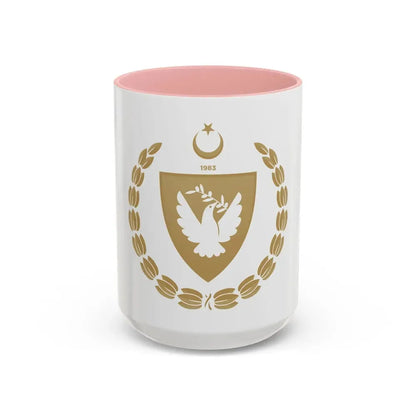 Emblem of the Presidency of the Turkish Republic of Northern Cyprus - Accent Coffee Mug 15oz Pink - Go Mug Yourself