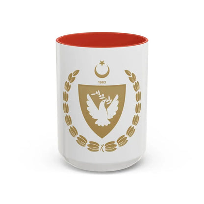 Emblem of the Presidency of the Turkish Republic of Northern Cyprus - Accent Coffee Mug 15oz Red - Go Mug Yourself