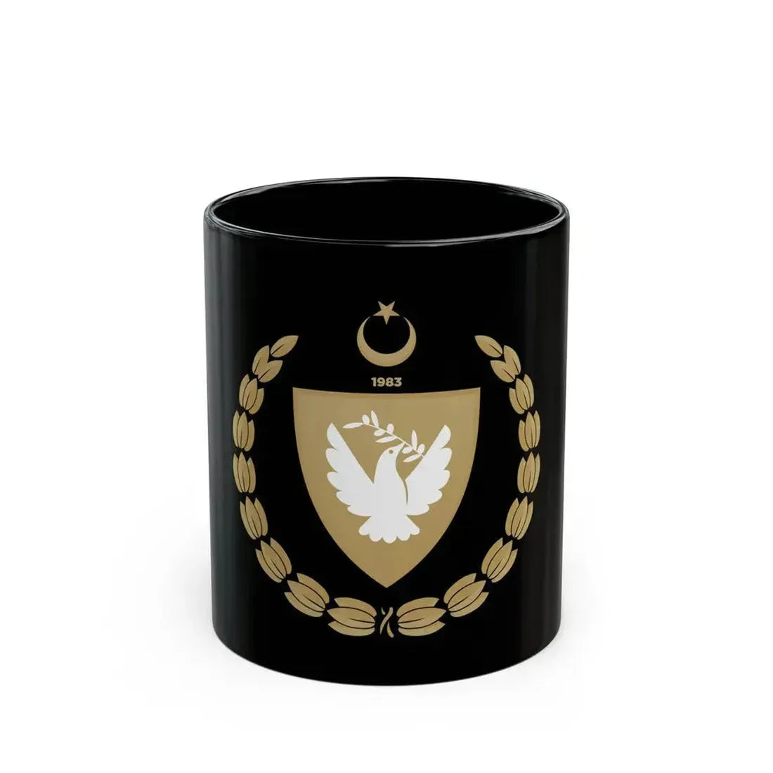 Emblem of the Presidency of the Turkish Republic of Northern Cyprus - Black Coffee Mug 11oz - Go Mug Yourself