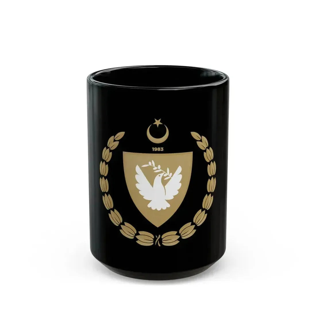 Emblem of the Presidency of the Turkish Republic of Northern Cyprus - Black Coffee Mug 15oz - Go Mug Yourself