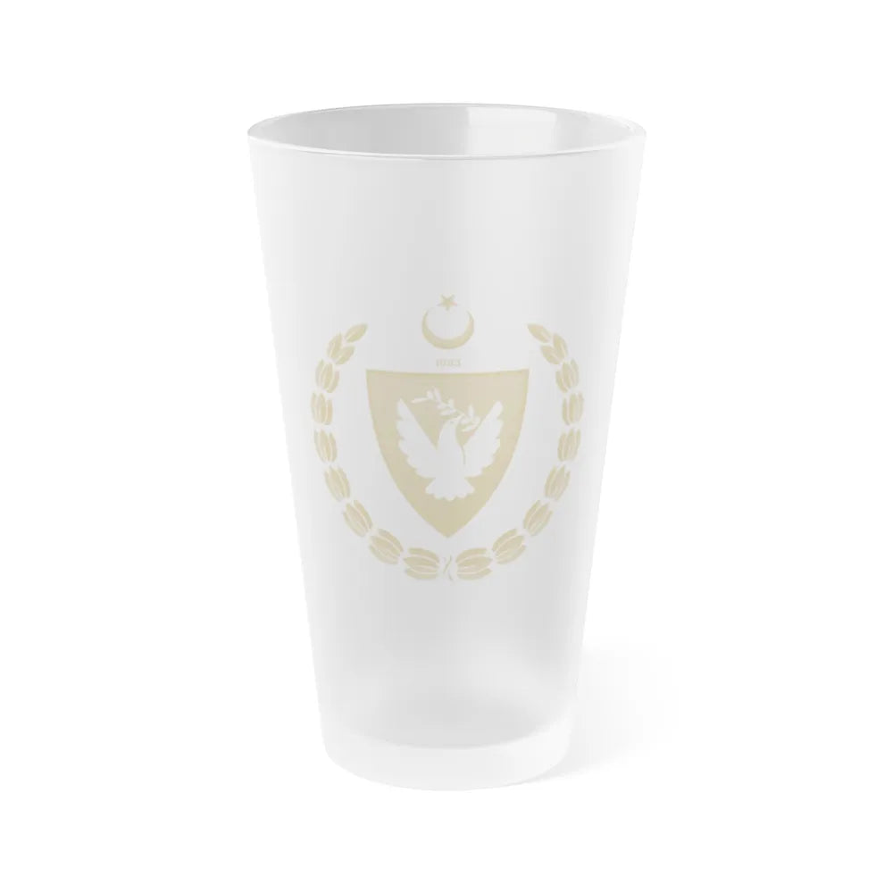 Emblem of the Presidency of the Turkish Republic of Northern Cyprus - Frosted Pint Glass 16oz-16oz-Frosted-Go Mug Yourself