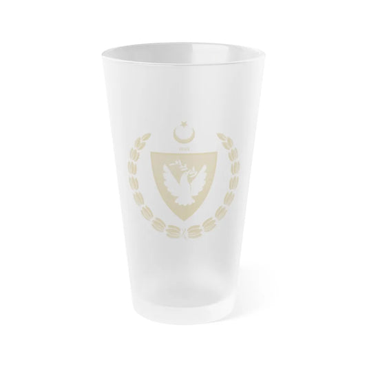 Emblem of the Presidency of the Turkish Republic of Northern Cyprus - Frosted Pint Glass 16oz-16oz-Frosted-Go Mug Yourself