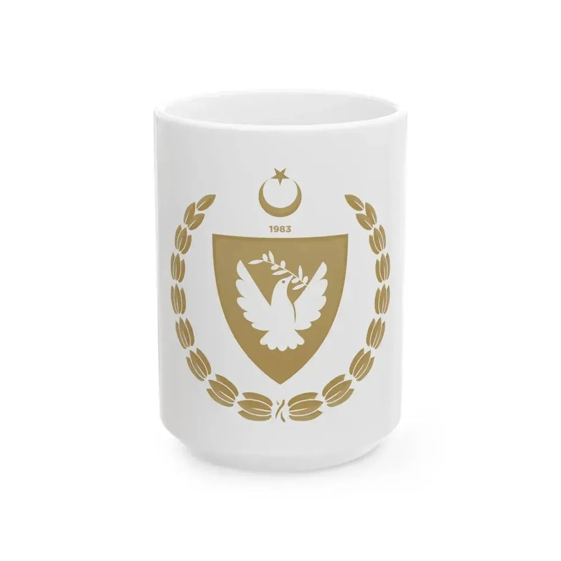 Emblem of the Presidency of the Turkish Republic of Northern Cyprus - White Coffee Mug 15oz - Go Mug Yourself