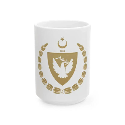 Emblem of the Presidency of the Turkish Republic of Northern Cyprus - White Coffee Mug 15oz - Go Mug Yourself