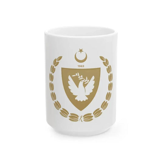 Emblem of the Presidency of the Turkish Republic of Northern Cyprus - White Coffee Mug 15oz - Go Mug Yourself