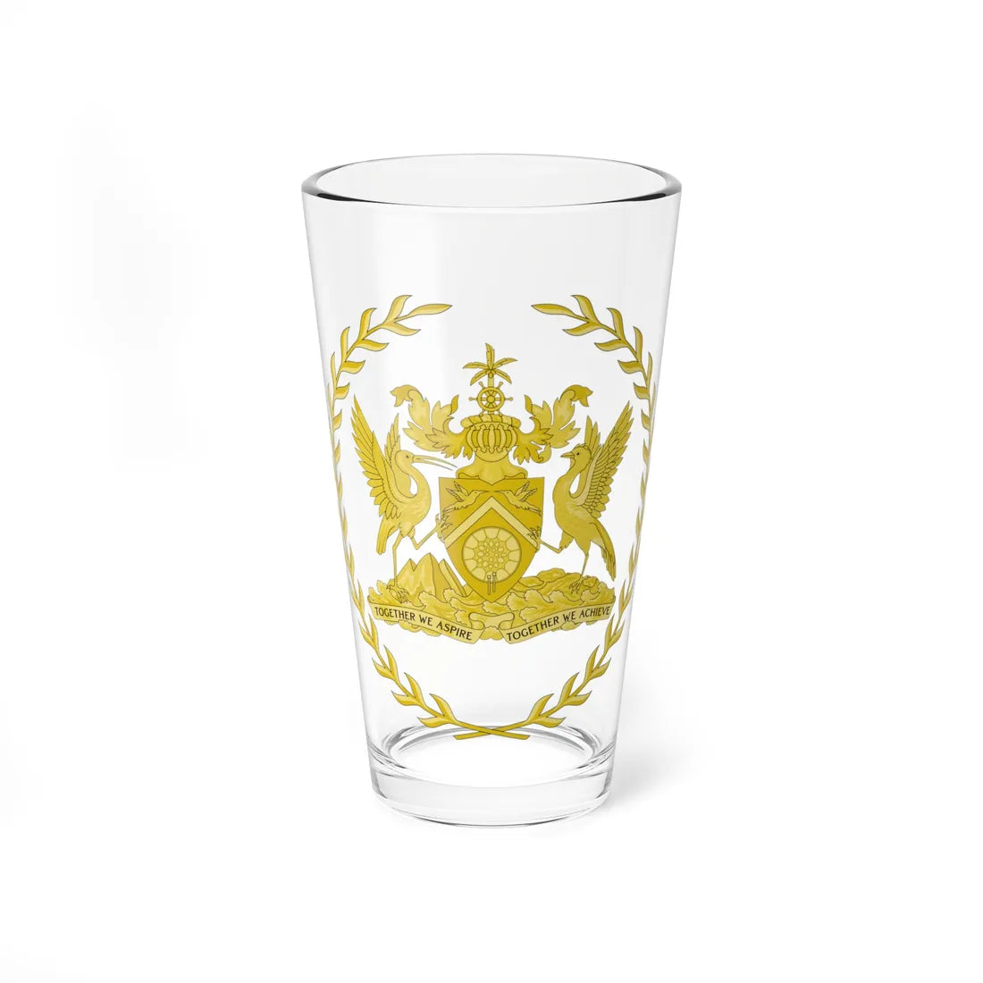 Emblem of the President of Trinidad and Tobago (Trinidad and Tobago) (Coat of Arms) Pint Glass 16oz 16oz - Go Mug Yourself