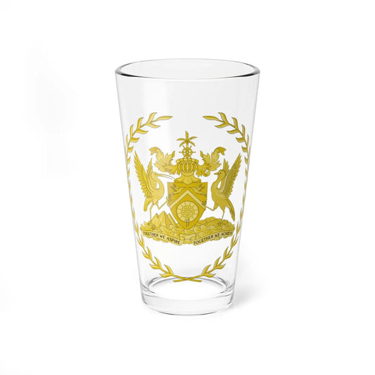 Emblem of the President of Trinidad and Tobago (Trinidad and Tobago) (Coat of Arms) Pint Glass 16oz 16oz - Go Mug Yourself