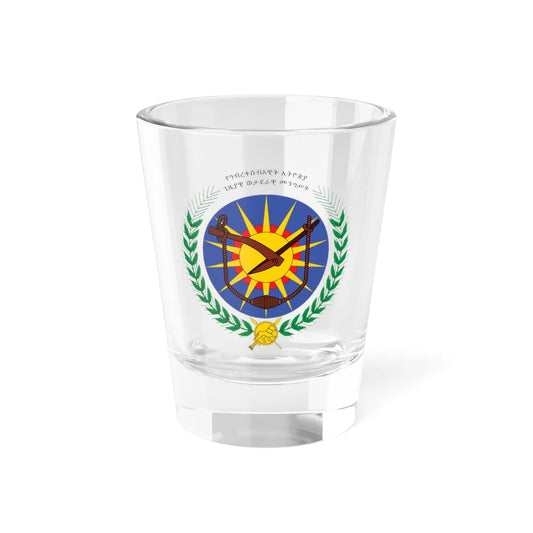 Emblem of the Provisional Military Government of Socialist Ethiopia (Ethiopia) (Coat of Arms) Shot Glass 1.5oz 1.5oz - Go Mug Yourself