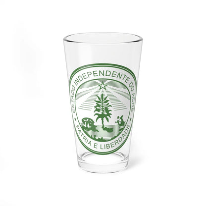 Emblem of the Republic of Acre (Brazil) (Coat of Arms) Pint Glass 16oz 16oz - Go Mug Yourself