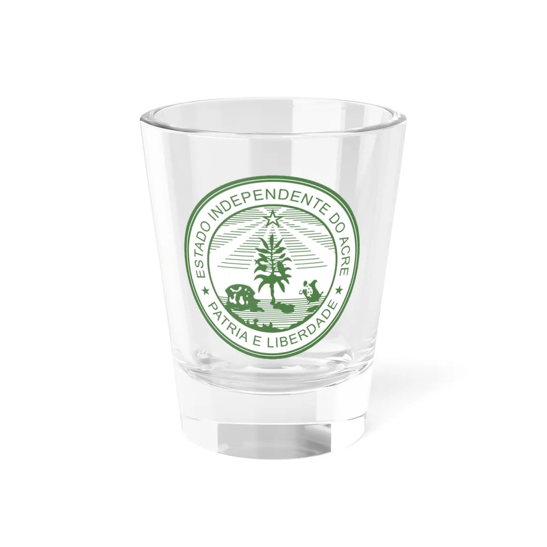 Emblem of the Republic of Acre (Brazil) (Coat of Arms) Shot Glass 1.5oz 1.5oz - Go Mug Yourself