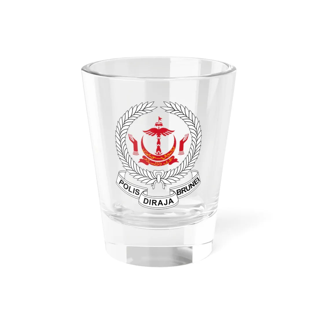 Emblem of the Royal Brunei Police Force (Brunei) (Coat of Arms) Shot Glass 1.5oz - Go Mug Yourself