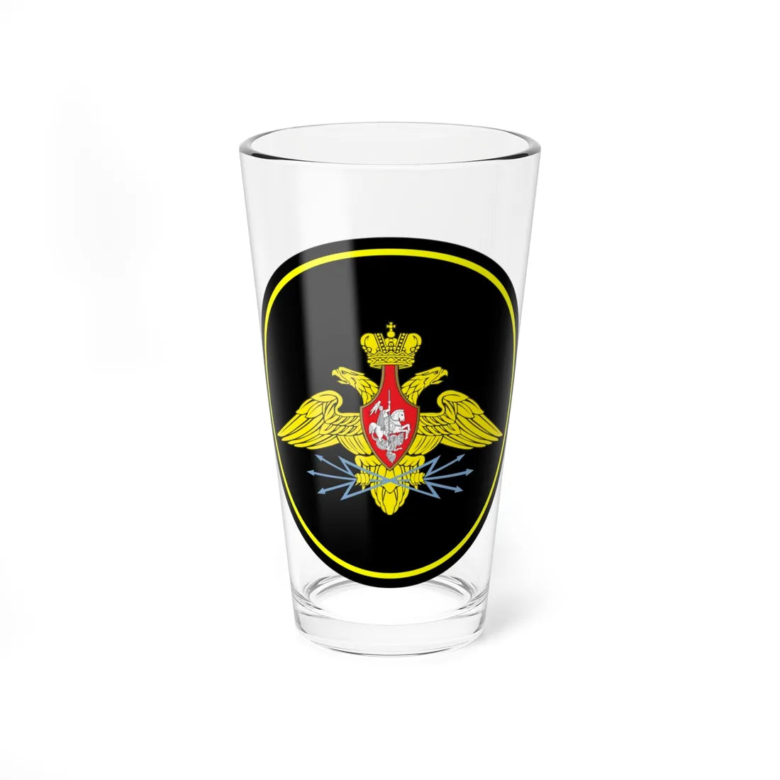 Emblem of the Russian military communications troop 1 (Russia) (Coat of Arms) Pint Glass 16oz 16oz - Go Mug Yourself