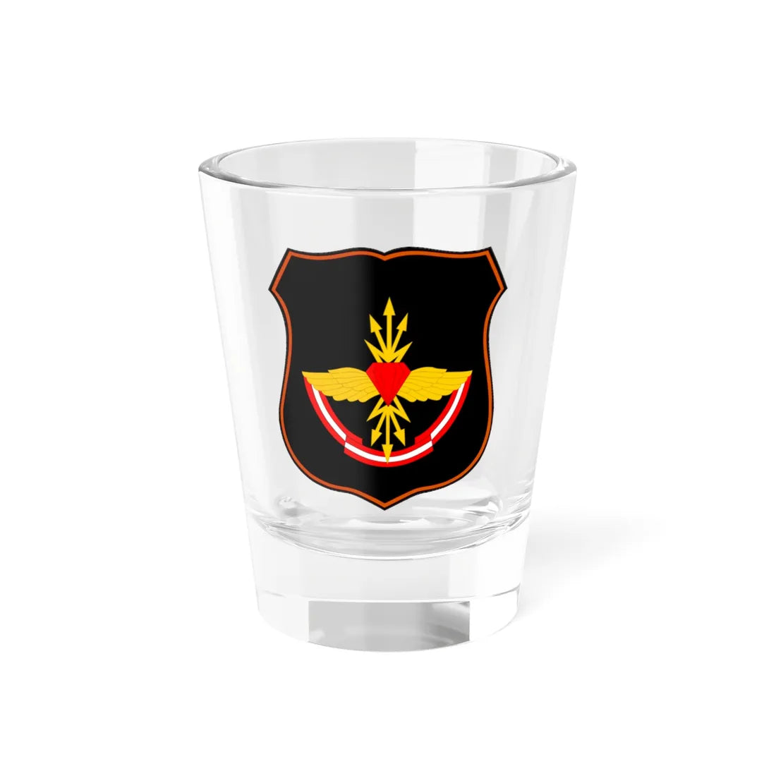 Emblem of the Russian military communications troop (Russia) (Coat of Arms) Shot Glass 1.5oz 1.5oz - Go Mug Yourself