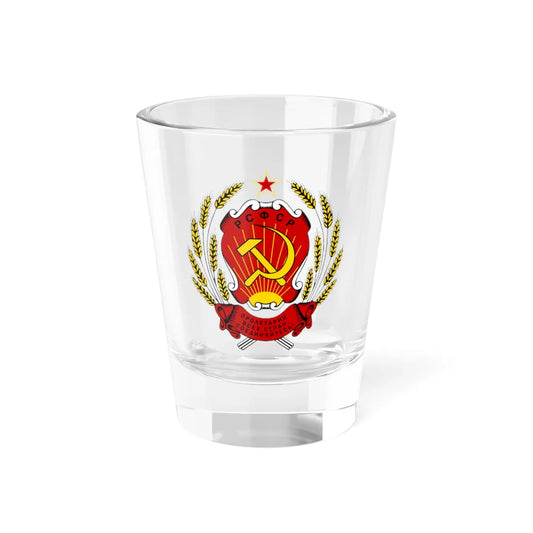 Emblem of the Russian SFSR 1978-1991 Emblem of Russia 19911992 (Russia) (Coat of Arms) Shot Glass 1.5oz 1.5oz - Go Mug Yourself