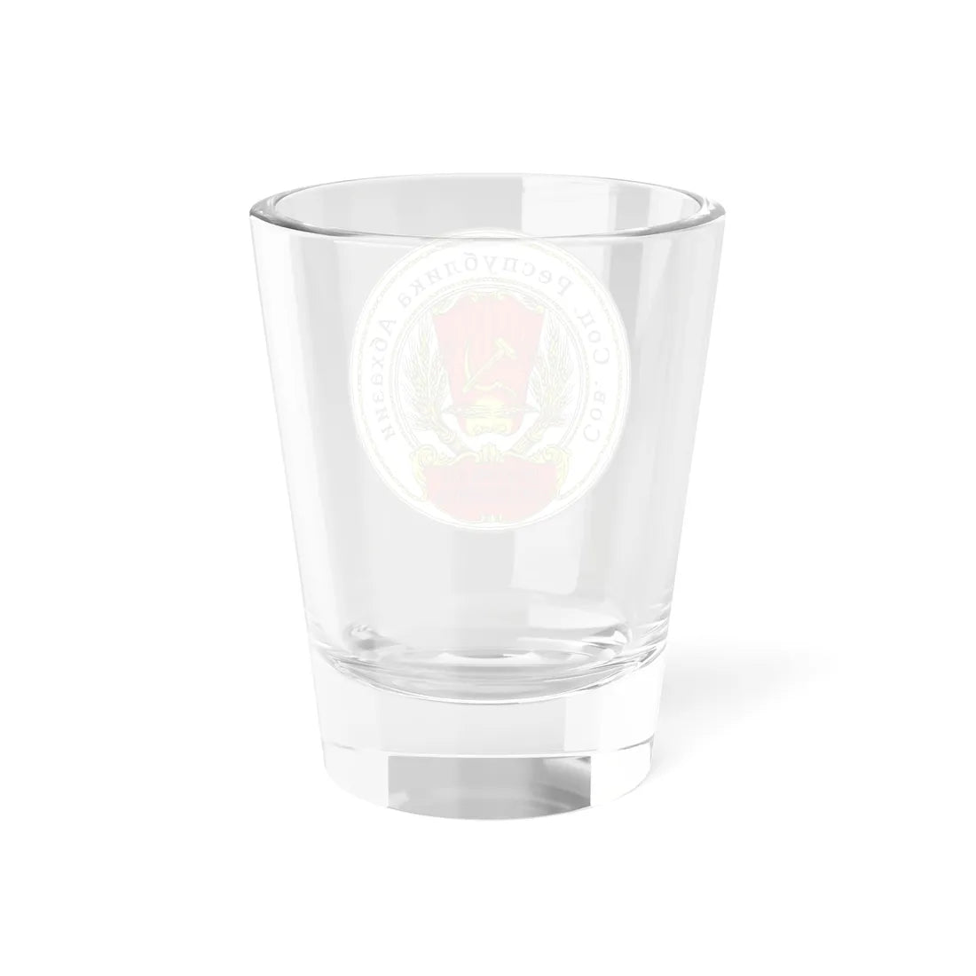 Emblem of the Socialist Soviet Republic of Abkhazia 1921-1925 (Georgia) (Coat of Arms) Shot Glass 1.5oz - Go Mug Yourself