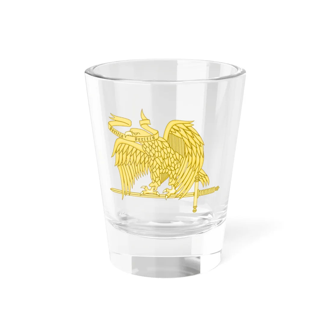 Emblem of the Spanish Army Specialists Corps (Spain) (Coat of Arms) Shot Glass 1.5oz 1.5oz - Go Mug Yourself