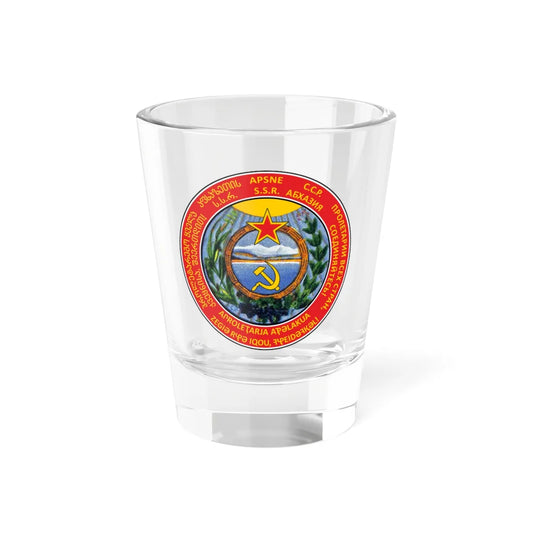 Emblem of the SSR of Abkhazia 1928-1931 (Georgia) (Coat of Arms) Shot Glass 1.5oz 1.5oz - Go Mug Yourself