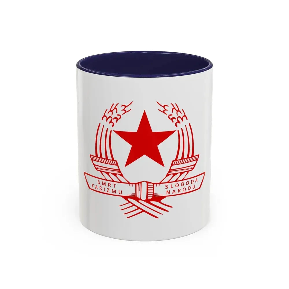 Emblem of the State Anti-fascist Council for the National Liberation of Croatia - Accent Coffee Mug 11oz Navy - Go Mug Yourself
