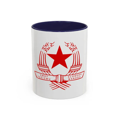 Emblem of the State Anti-fascist Council for the National Liberation of Croatia - Accent Coffee Mug 11oz Navy - Go Mug Yourself
