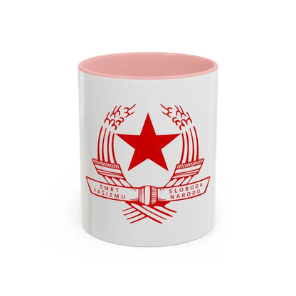 Emblem of the State Anti-fascist Council for the National Liberation of Croatia - Accent Coffee Mug 11oz Pink - Go Mug Yourself