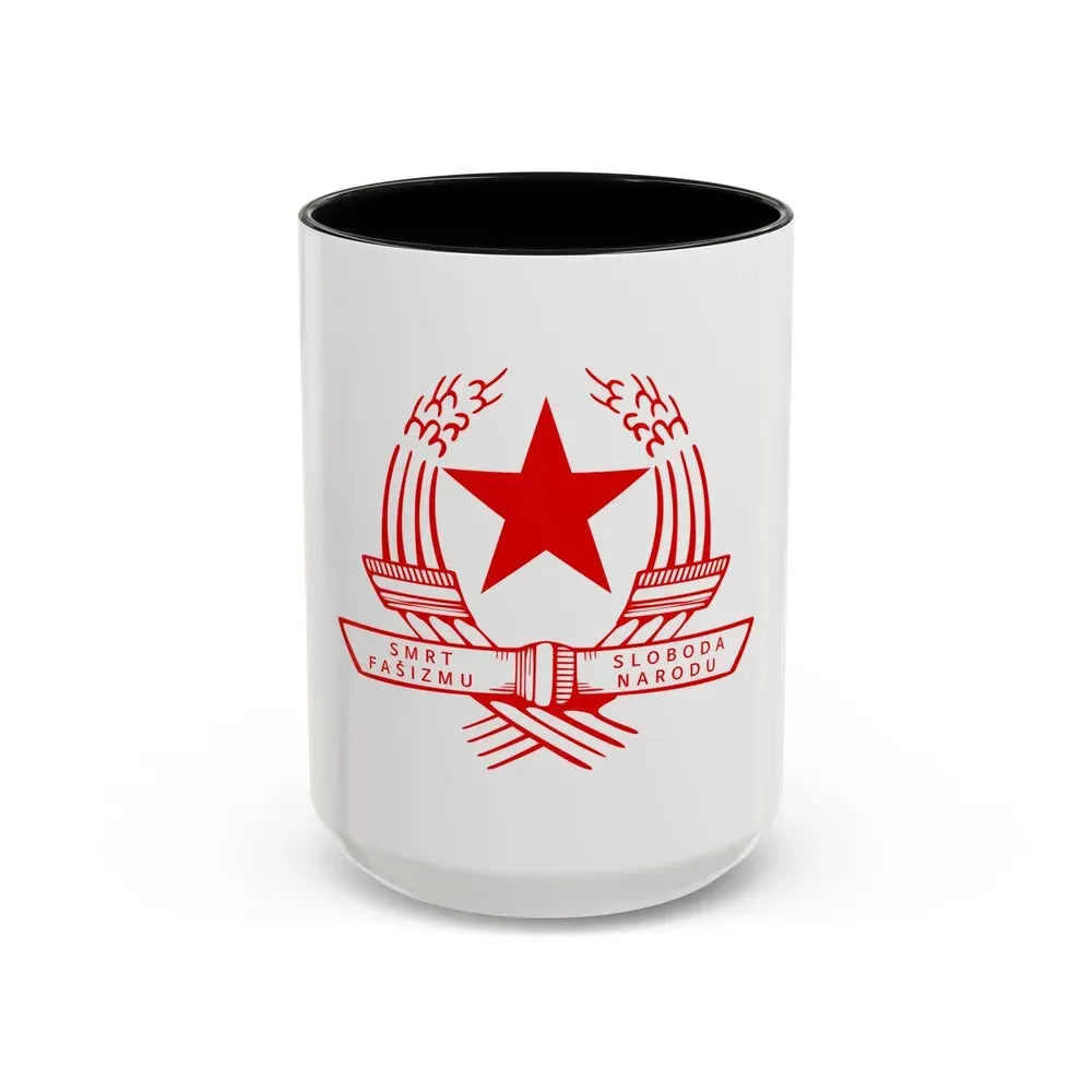 Emblem of the State Anti-fascist Council for the National Liberation of Croatia - Accent Coffee Mug 15oz Black - Go Mug Yourself