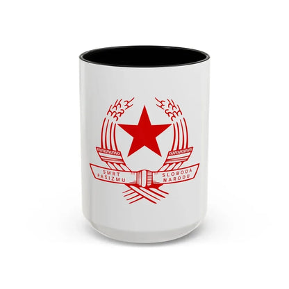 Emblem of the State Anti-fascist Council for the National Liberation of Croatia - Accent Coffee Mug 15oz Black - Go Mug Yourself
