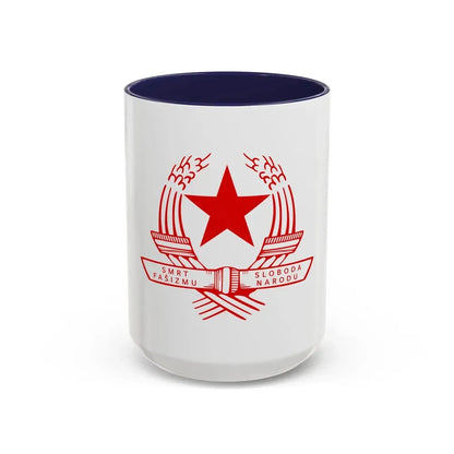 Emblem of the State Anti-fascist Council for the National Liberation of Croatia - Accent Coffee Mug 15oz Navy - Go Mug Yourself