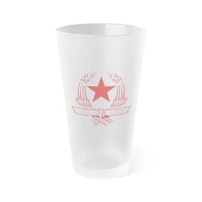 Emblem of the State Anti-fascist Council for the National Liberation of Croatia - Frosted Pint Glass 16oz-16oz-Frosted-Go Mug Yourself