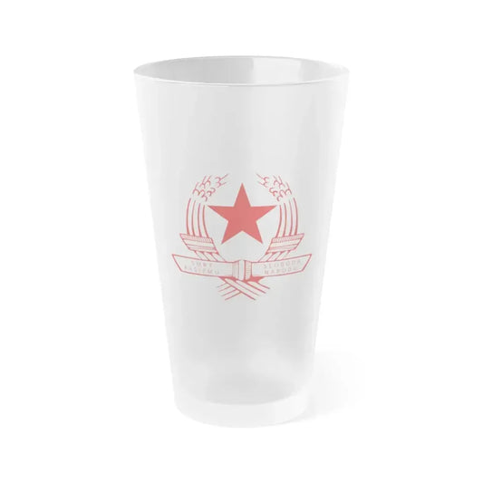 Emblem of the State Anti-fascist Council for the National Liberation of Croatia - Frosted Pint Glass 16oz 16oz Frosted - Go Mug Yourself
