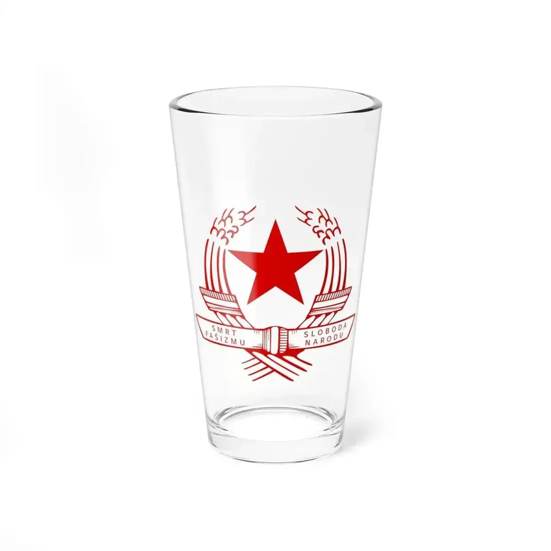 Emblem of the State Anti-fascist Council for the National Liberation of Croatia - Pint Glass 16oz 16oz - Go Mug Yourself