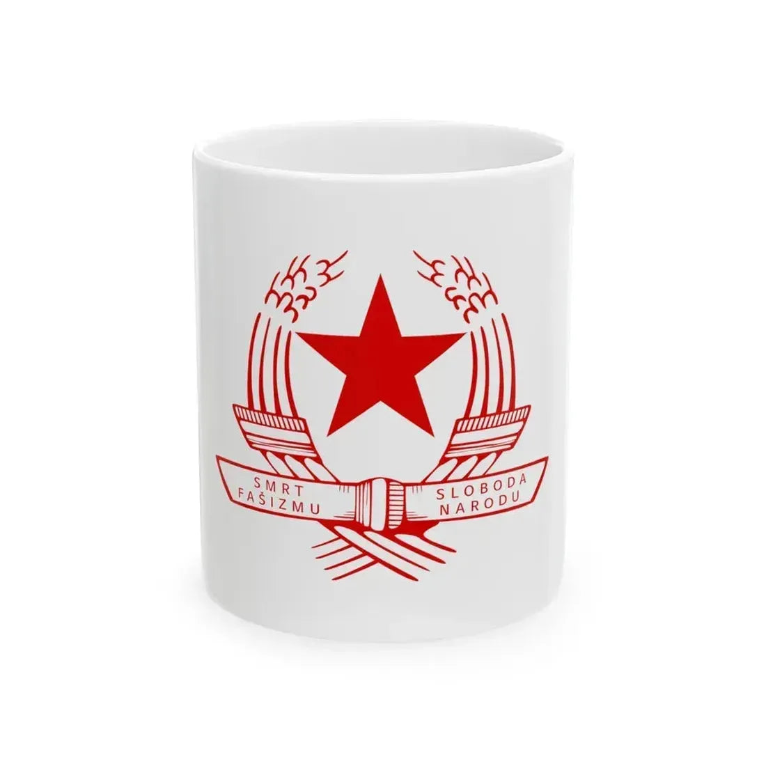 Emblem of the State Anti-fascist Council for the National Liberation of Croatia - White Coffee Mug 11oz - Go Mug Yourself