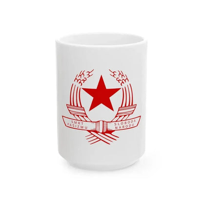 Emblem of the State Anti-fascist Council for the National Liberation of Croatia - White Coffee Mug 15oz - Go Mug Yourself