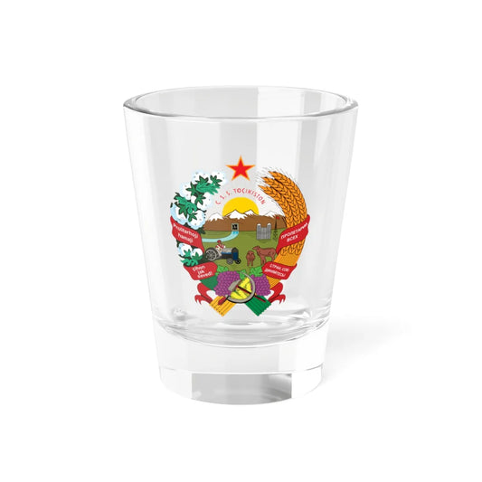 Emblem of the Tajik SSR 1936 (Soviet Union) (Coat of Arms) Shot Glass 1.5oz 1.5oz - Go Mug Yourself