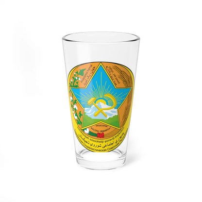 Emblem of the Tajik SSR December 1929 to February 1931 (Tajikistan) (Coat of Arms) Pint Glass 16oz 16oz - Go Mug Yourself