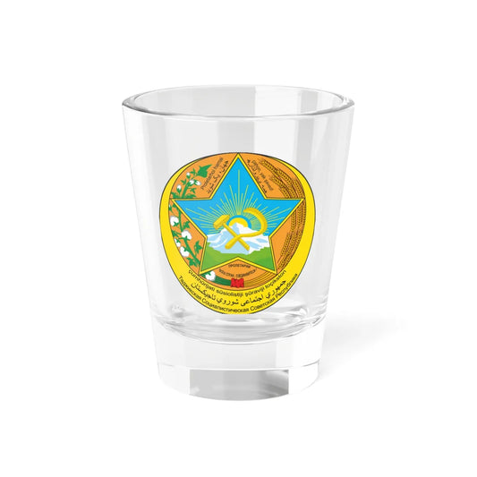 Emblem of the Tajik SSR December 1929 to February 1931 (Tajikistan) (Coat of Arms) Shot Glass 1.5oz 1.5oz - Go Mug Yourself