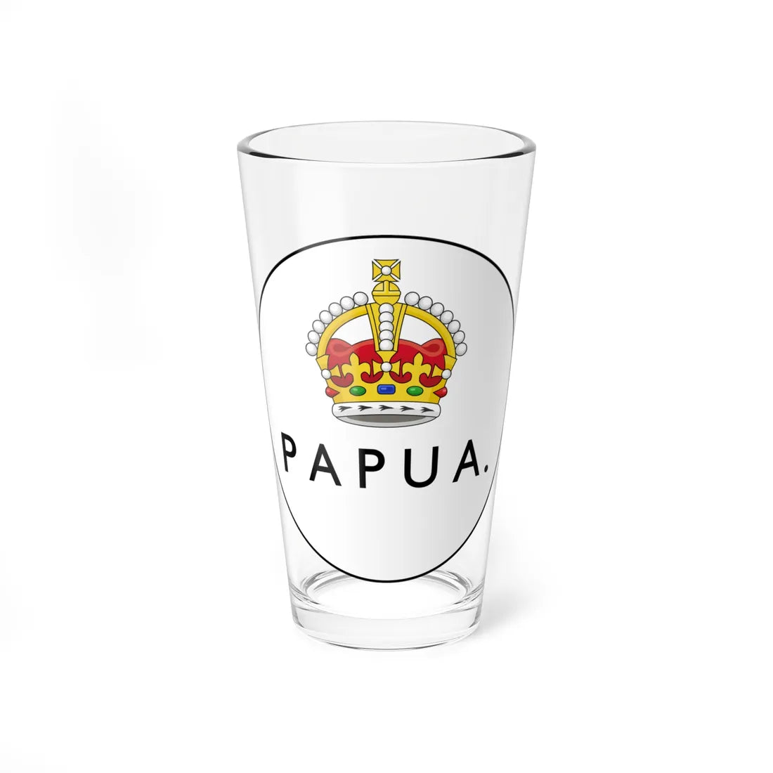Emblem of the Territory of Papua (Guinea) (Coat of Arms) Pint Glass 16oz 16oz - Go Mug Yourself