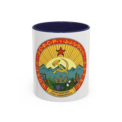 Emblem of the Transcaucasian SFSR (1930-1936) - Accent Coffee Mug 11oz Navy - Go Mug Yourself