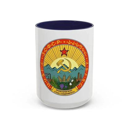 Emblem of the Transcaucasian SFSR (1930-1936) - Accent Coffee Mug 15oz Navy - Go Mug Yourself