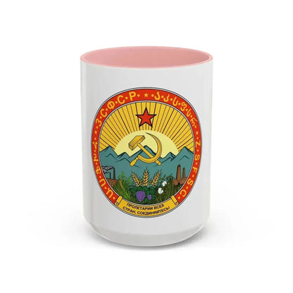Emblem of the Transcaucasian SFSR (1930-1936) - Accent Coffee Mug 15oz Pink - Go Mug Yourself