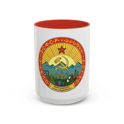 Emblem of the Transcaucasian SFSR (1930-1936) - Accent Coffee Mug 15oz Red - Go Mug Yourself